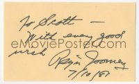 3f0863 REGIS TOOMEY signed 3x5 index card 1981 it can be framed & displayed with a repro still!