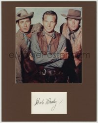 3f0153 SHEB WOOLEY signed 3x5 index card in 11x14 display 1960s ready to frame & display!