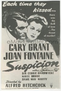 3f0168 JOAN FONTAINE signed book page 1970s poster image for Hitchcock's Suspicion with Cary Grant!