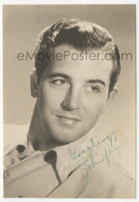 3f0913 JOHN PAYNE deluxe signed 5x7 photo 1950s head & shoulders portrait of the leading man!