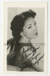 3f0915 KATHRYN GRAYSON signed 3x4 photo 1950s great close portrait of the pretty actress!