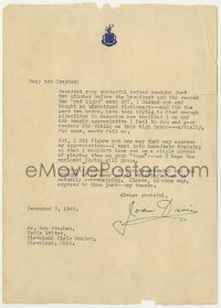 3f0390 JOAN DAVIS signed letter 1942 thanking a radio editor for his wonderful letter!