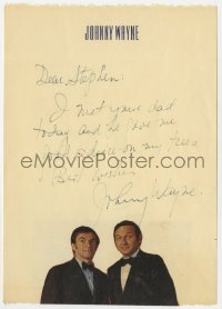 3f0391 JOHNNY WAYNE signed letter 1960s Canadian comedian thanking fan for good advice!