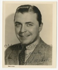 3f0921 LYLE TALBOT signed 4x5 photo 1930s head & shoulders portrait of the Warner Bros leading man!