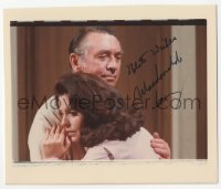 3f0922 MACDONALD CAREY color signed 4x5 photo 1980s hugging Suzanne Rogers in Days of Our Lives!