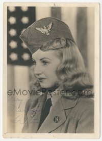 3f0926 MARTHA TILTON deluxe signed 5x7 photo 1940s c/u of the pretty actress in military uniform!