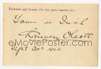 3f0476 CHAUNCEY OLCOTT signed note paper 1904 it can be framed & displayed with a repro still!
