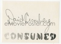 3f0440 DAVID CRONENBERG signed book plate 2014 it can be framed & displayed with a repro still!