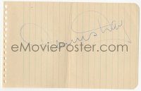 3f0477 DENNIS DAY signed note paper 1950s it can be framed & displayed with a repro still!
