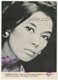 3f0907 FRANCE NUYEN signed 5x7 photo 1971 super close sexy portrait of the Asian actress!