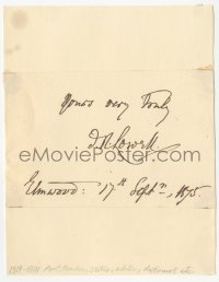 3f0479 JAMES RUSSELL LOWELL signed note paper 1875 one of the first American poets to rival British!