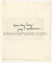 3f0414 JOHN T. MCCUTCHEON signed card 1932 Pulitzer Prize-winning newspaper political cartoonist!