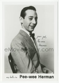 3f0936 PAUL REUBENS signed 5x7 photo 1980s say hello to his alter ego Pee-wee Herman!