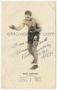 3f0937 PEDRO MONTANEZ signed 5x8 photo 1936 World's Premiere Lightweight boxer of Puerto Rico!
