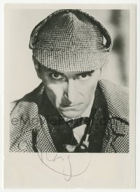 3f0938 PETER CUSHING signed 4x6 photo 1959 as Sherlock Holmes in The Hound of the Baskervilles!