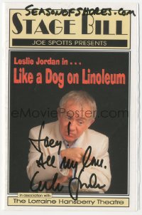 3f0461 LESLIE JORDAN signed playbill 2006 when he performed live in Like a Dog on Linoleum!