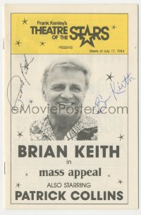 3f0462 MASS APPEAL signed playbill 1984 by BOTH Brian Keith AND Patrick Collins!