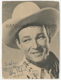 3f0457 ROY ROGERS signed postcard 1946 great smiling portrait of the legendary cowboy star!