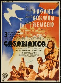 3f0049 CASABLANCA signed 27x37 REPRO poster 1989 by Dan Seymour, art from an original French poster!
