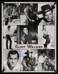 3f0012 CLINT WALKER signed 22x28 commercial poster 1980s nine great images from his best roles!