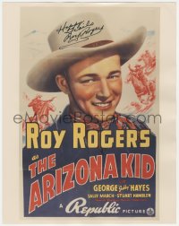 3f0161 ROY ROGERS signed 11x14 color REPRO photo 1980s cool image of The Arizona Kid one-sheet!