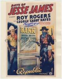 3f0160 ROY ROGERS signed 11x14 color REPRO photo 1980s cool image of Days of Jesse James one-sheet!