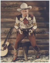 3f0163 ROY ROGERS signed 11x14 color REPRO photo 1980s great portrait with two guns drawn by guitar!