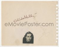 3f0210 ALIDA VALLI/JOHN CARROLL signed 5x6 cut album page 1940s it can be framed with a repro still!