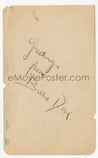 3f0222 BILLIE DOVE/BESS MEREDYTH signed 4x6 cut album page 1930s it can be framed with a repro still!