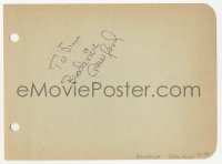 3f0227 BRODERICK CRAWFORD signed 5x6 cut album page 1930s includes a 1950s Highway Patrol TV still!