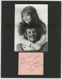 3f0190 JERRY STILLER/ANNE MEARA signed 4x5 cut album page in 11x14 display 1970s ready to frame!