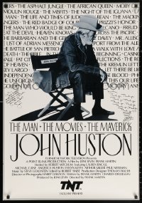 3f0046 JOHN HUSTON: THE MAN, THE MOVIES, THE MAVERICK signed TV poster 1989 by Joni Levin & Martin!