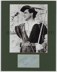 3f0197 RICHARD GREENE signed 3x4 cut album page in 11x14 display 1940s ready to frame & display!