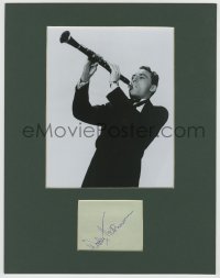 3f0202 WOODY HERMAN signed 3x3 cut album page in 11x14 display 1940s ready to frame & display!
