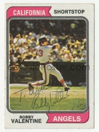 3f0491 BOBBY VALENTINE signed trading card 1973 the California Angels shortstop baseball player!