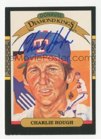 3f0494 CHARLIE HOUGH signed trading card 1986 Texas Rangers baseball pitcher, Diamond Kings!