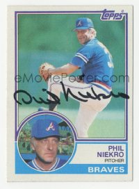 3f0504 PHIL NIEKRO signed trading card 1983 the Atlanta Braves baseball pitcher!