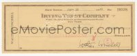 3f0427 WALTER WINCHELL canceled check 1942 he paid $10 to Adelina Laino!
