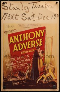 3f0004 ANTHONY ADVERSE signed WC 1936 by BOTH director Mervyn LeRoy AND Olivia De Havilland!