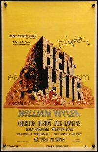3f0005 BEN-HUR signed WC 1960 by Charlton Heston, William Wyler classic epic, Joseph Smith art!