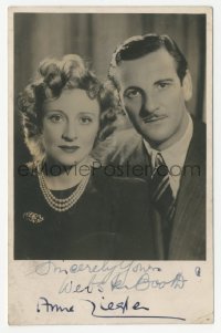 3f0948 WEBSTER BOOTH/ANNE ZIEGLER English signed 4x5 photo 1930s the English singing duo!