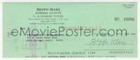 3f0429 ZEPPO MARX canceled check 1970 he paid $37.12 to the Palm Springs Lincoln Mercury Co!