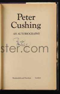 3f0064 PETER CUSHING signed first edition English hardcover book 1986 on his autobiography!