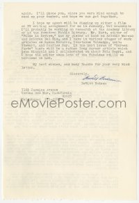 3f0381 DEWITT BODEEN signed letter 1966 discussing the article he wrote about Gloria Swanson!
