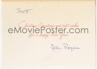 3f0369 JEAN ROGERS signed greeting card 1980s the Flash Gordon star wishing a Merry Christmas!