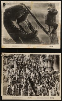 3g1172 KING KONG 2 8x10 stills R1952 wild images of dinosaur and natives on Skull Island!