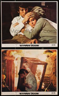 3g0838 STRAW DOGS 2 8x10 mini LCs 1972 Sam Peckinpah, Dustin Hoffman & Susan George + fiery action!