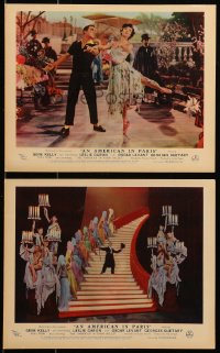 3g0831 AMERICAN IN PARIS 2 color English FOH LCs 1951 Gene Kelly & sexy Leslie Caron dancing!