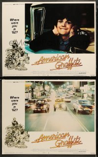 3g0676 AMERICAN GRAFFITI 2 LCs 1973 best close up of Cindy Williams, George Lucas teen classic!