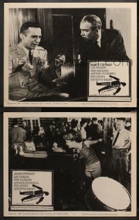 3g0677 ANATOMY OF A MURDER 2 LCs 1959 Preminger, Stewart, Gazzara, Remick, Bass dead body border art!
